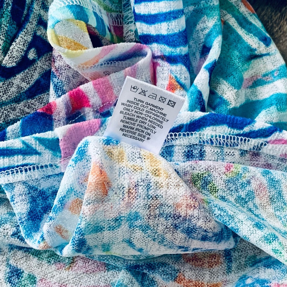 Damee Colorful Patterned Button Down Blouse Medium - image 5